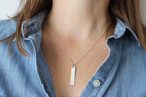 Pawsitively Love Vertical Name Bar Necklace