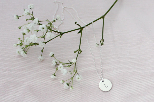 Initial Disc Necklace - 1/2" (One Disc)