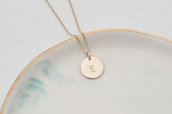 Initial Disc Necklace - 1/2" (One Disc)