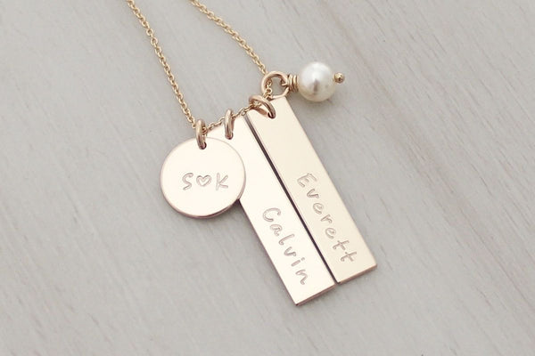 Family Charms Necklace (Two Bars)