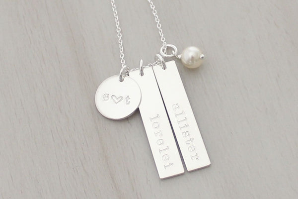 Family Charms Necklace (Two Bars)