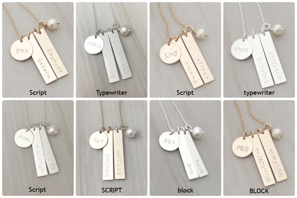 Family Charms Necklace (Two Bars)