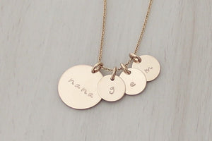 Nana / Mama Disc Necklace with Three Initials