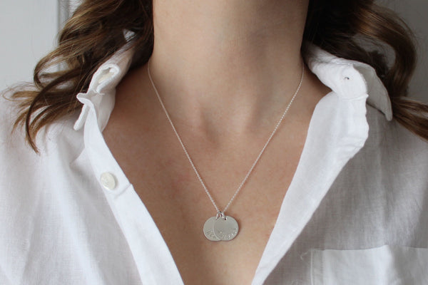 Initial Disc Necklace - 5/8" (Two Discs)