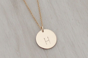 Initial Disc Necklace - 5/8" (One Disc)