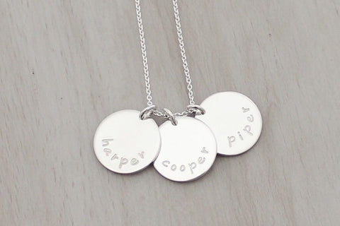 Name Disc Necklace - 5/8" (Three Discs)