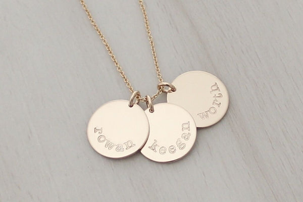 Name Disc Necklace - 5/8" (Three Discs)