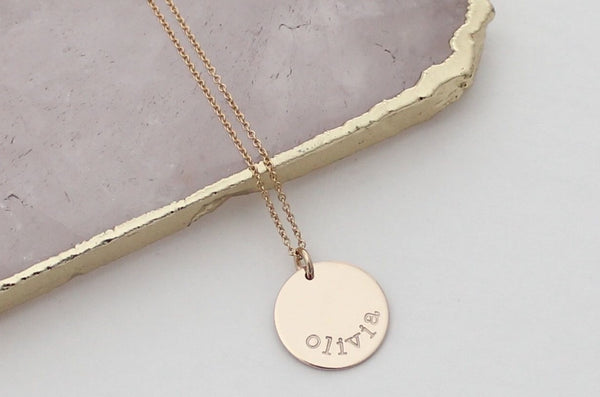 Name Disc Necklace - 5/8"