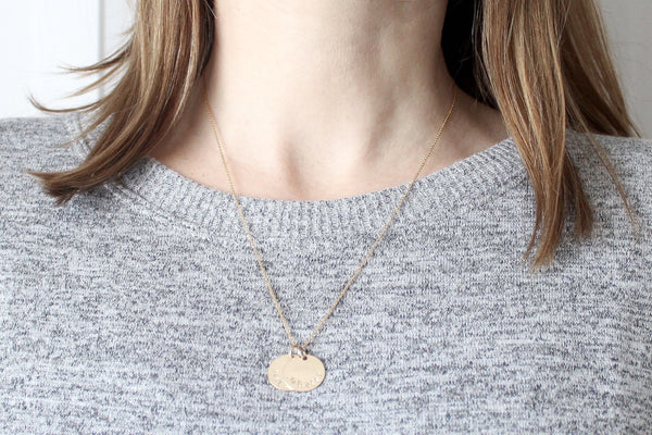Birth Month Flower Necklace - 5/8" (Two Discs)