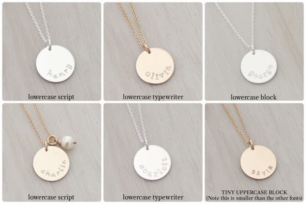 Name Disc Necklace - 5/8"