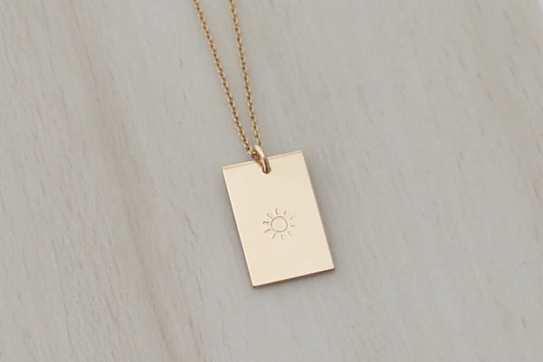 Rectangle Necklace with an Initial