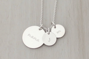 Nana / Mama Disc Necklace with Two Initials