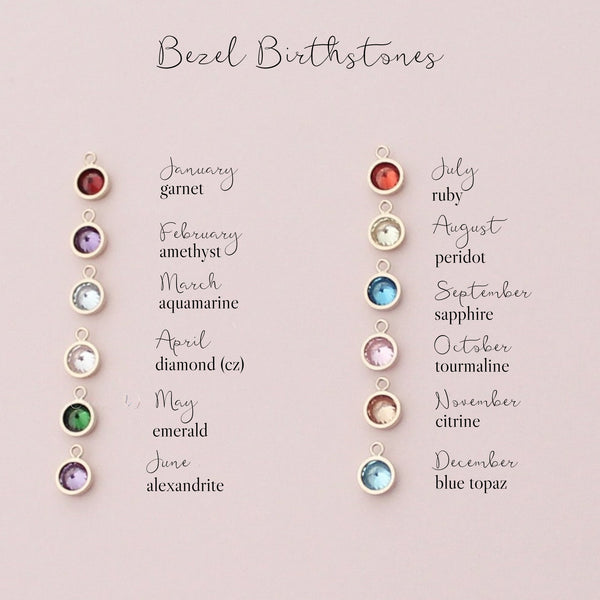 Vertical Name Bar with a Birthstone