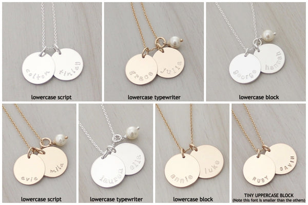 Name Disc Necklace - 5/8" (Two Discs)