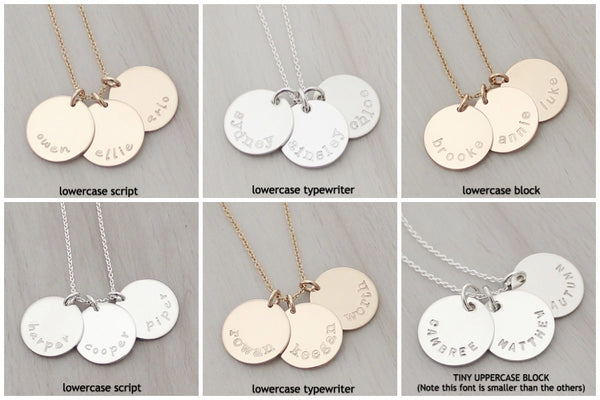 Name Disc Necklace - 5/8" (Three Discs)