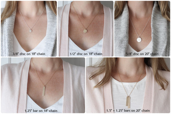 Family Initials Necklace (with Three "Little" Discs)