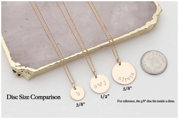 Name Disc Necklace with a Birthstone