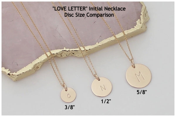 Initial Disc Necklace - 1/2" (One Disc)