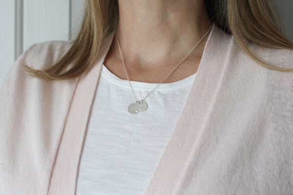 Family Initials Necklace (with Three "Little" Discs)