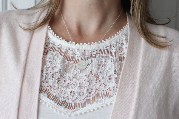 Nana / Mama Disc Necklace with Three Initials