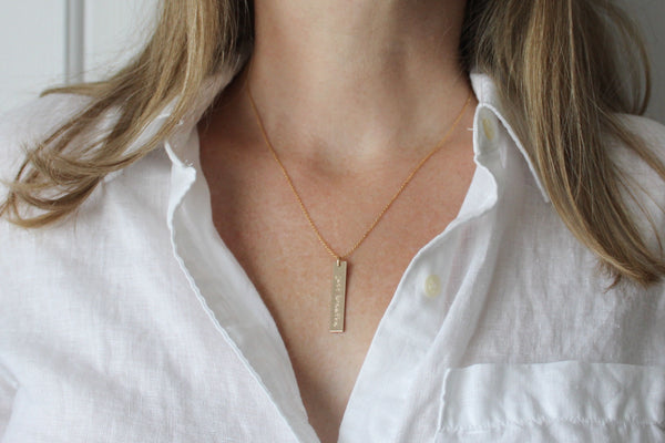 Vertical Name Bar Necklace